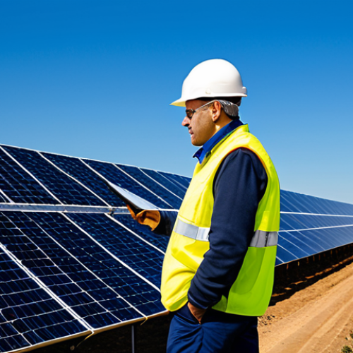 건축전기설비기사 자격증의 해외 활용성 - Sustainable Energy Project**

"A professional electrical engineer, fully clothed in appropriate work...